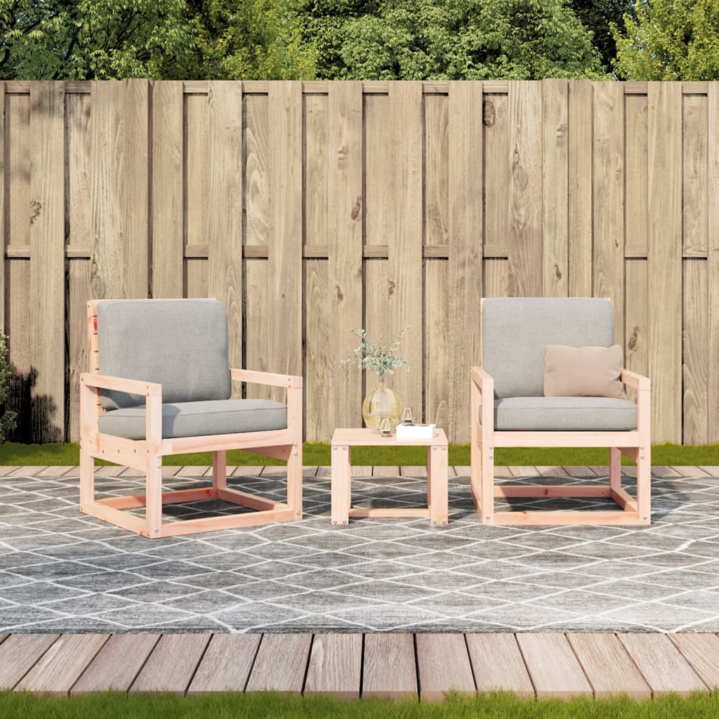 Garden furniture set, 3 pieces, solid douglas wood