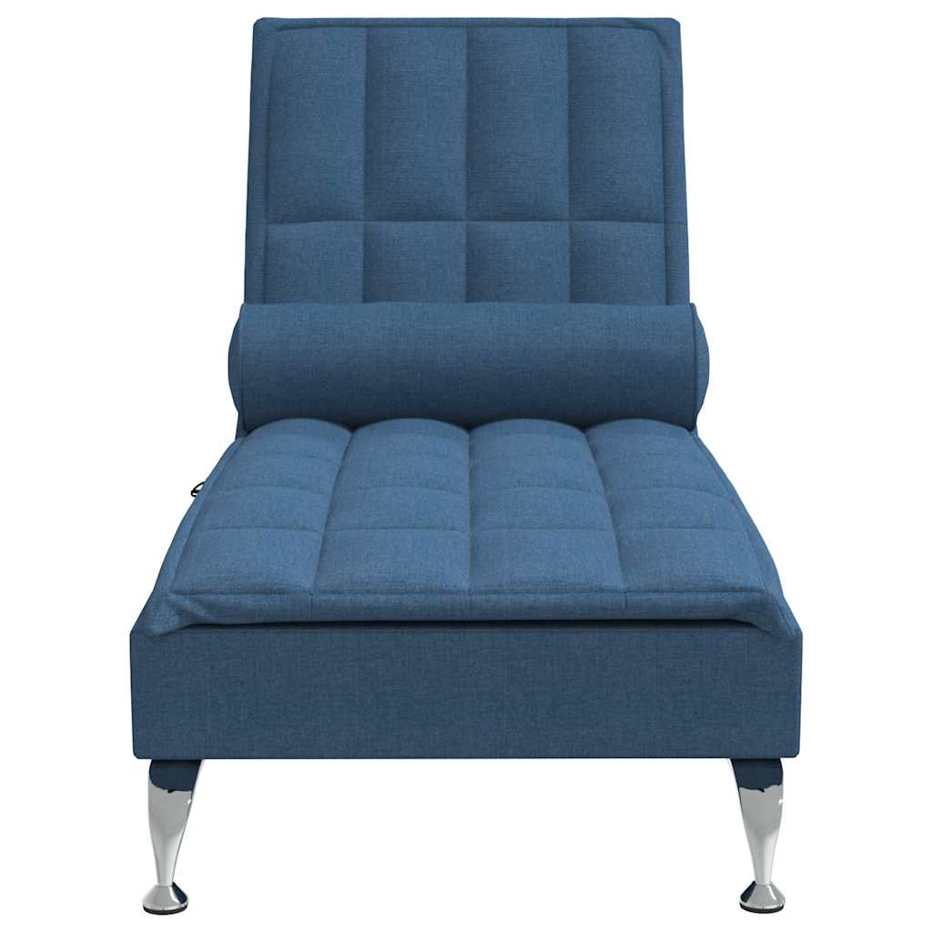 Massage lounger with support, blue, textile