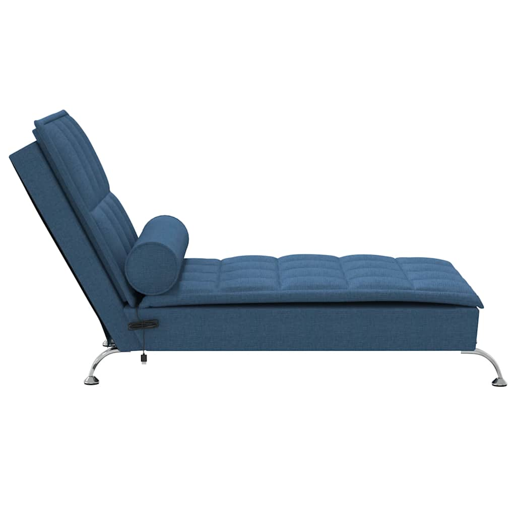 Massage lounger with support, blue, textile