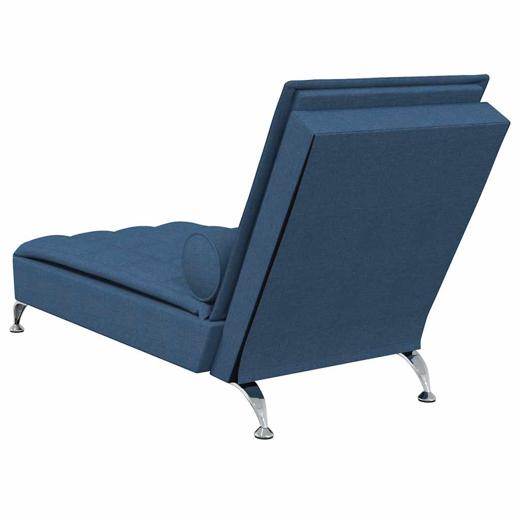 Massage lounger with support, blue, textile