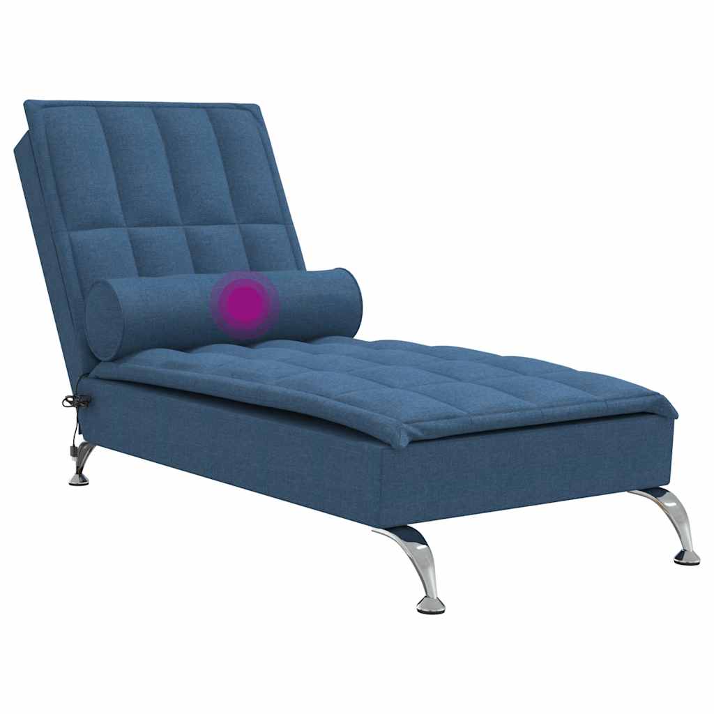 Massage lounger with support, blue, textile