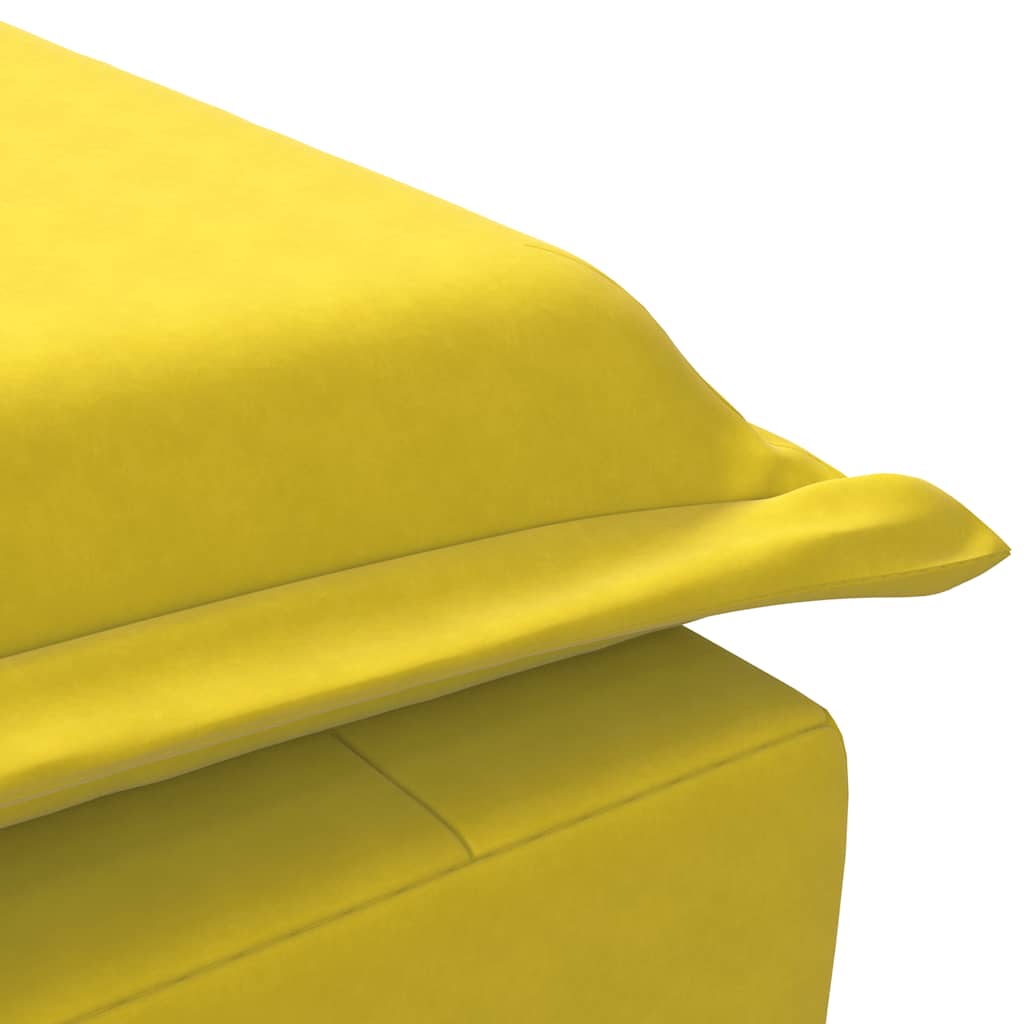 Massage lounger with support, yellow, velvet