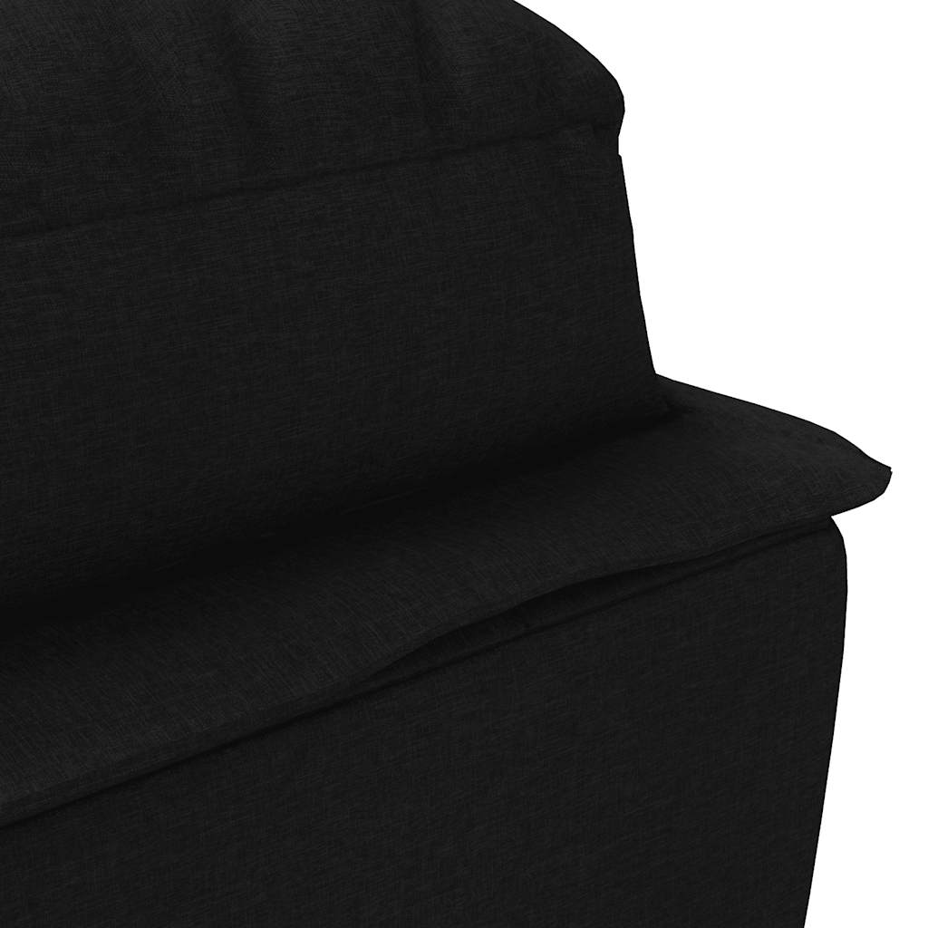 Massage lounger with cushions, black, textile