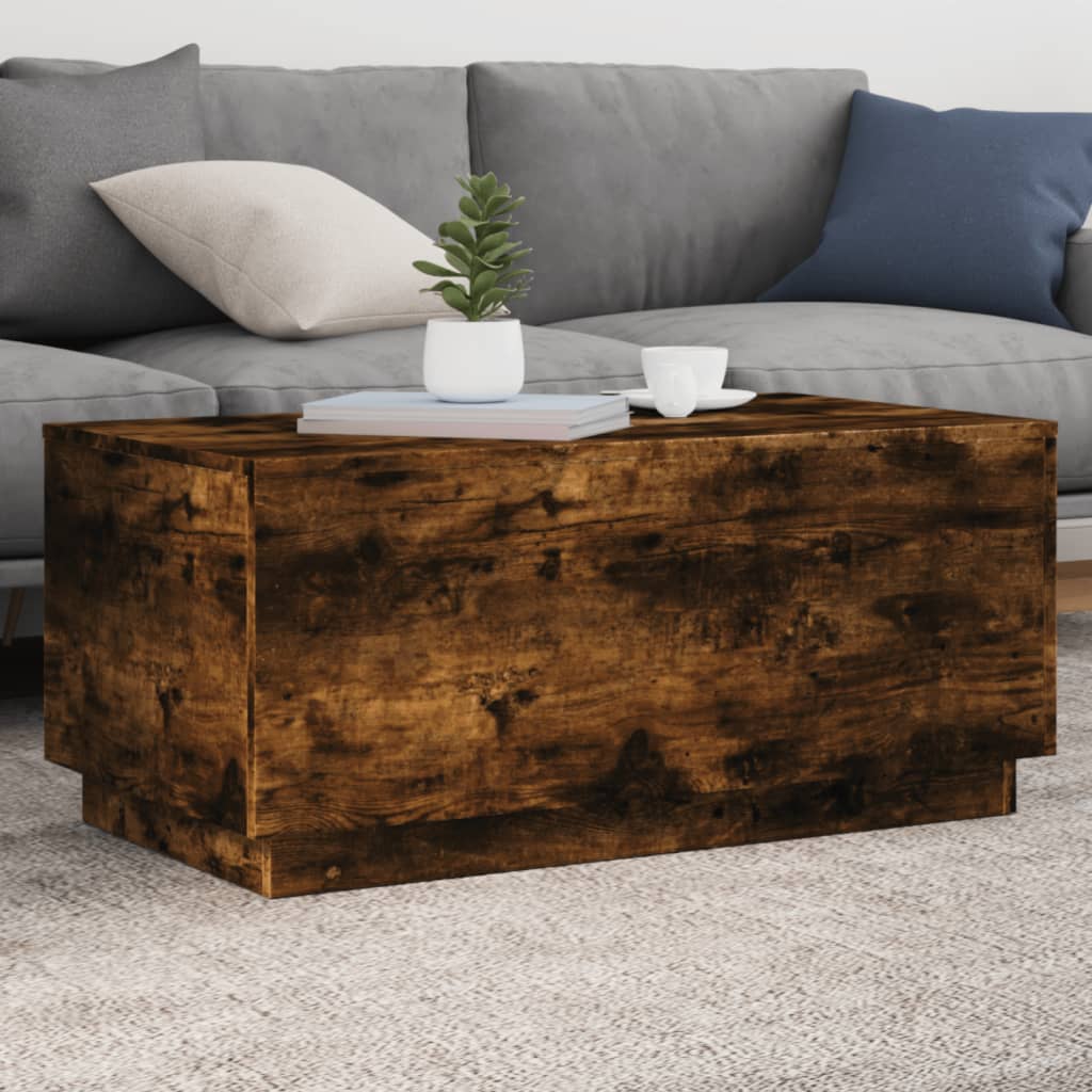 Coffee table with LED lights, sonoma oak, 90x50x40 cm