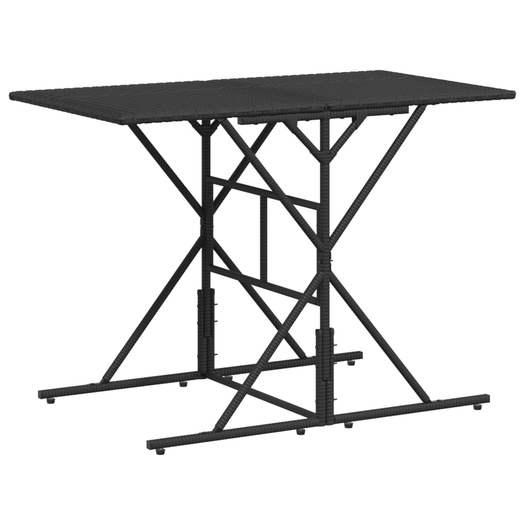 Set mobilier de grădină cu perne, 7 piese, negru, poliratan