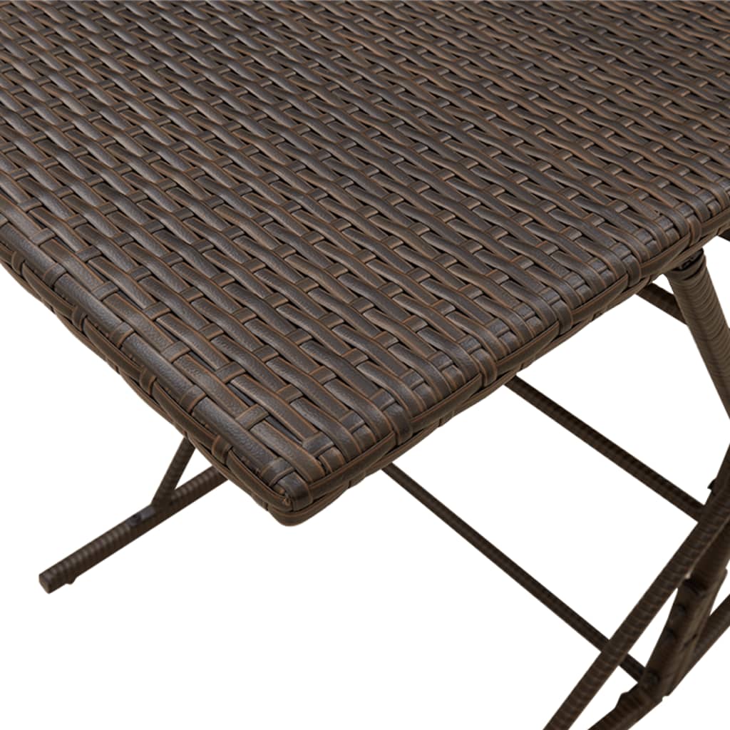 Garden furniture set with cushions, 7 pieces, brown, polyrattan