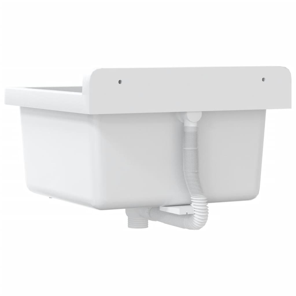 White wall-mounted washbasin 40x40x24 cm resin