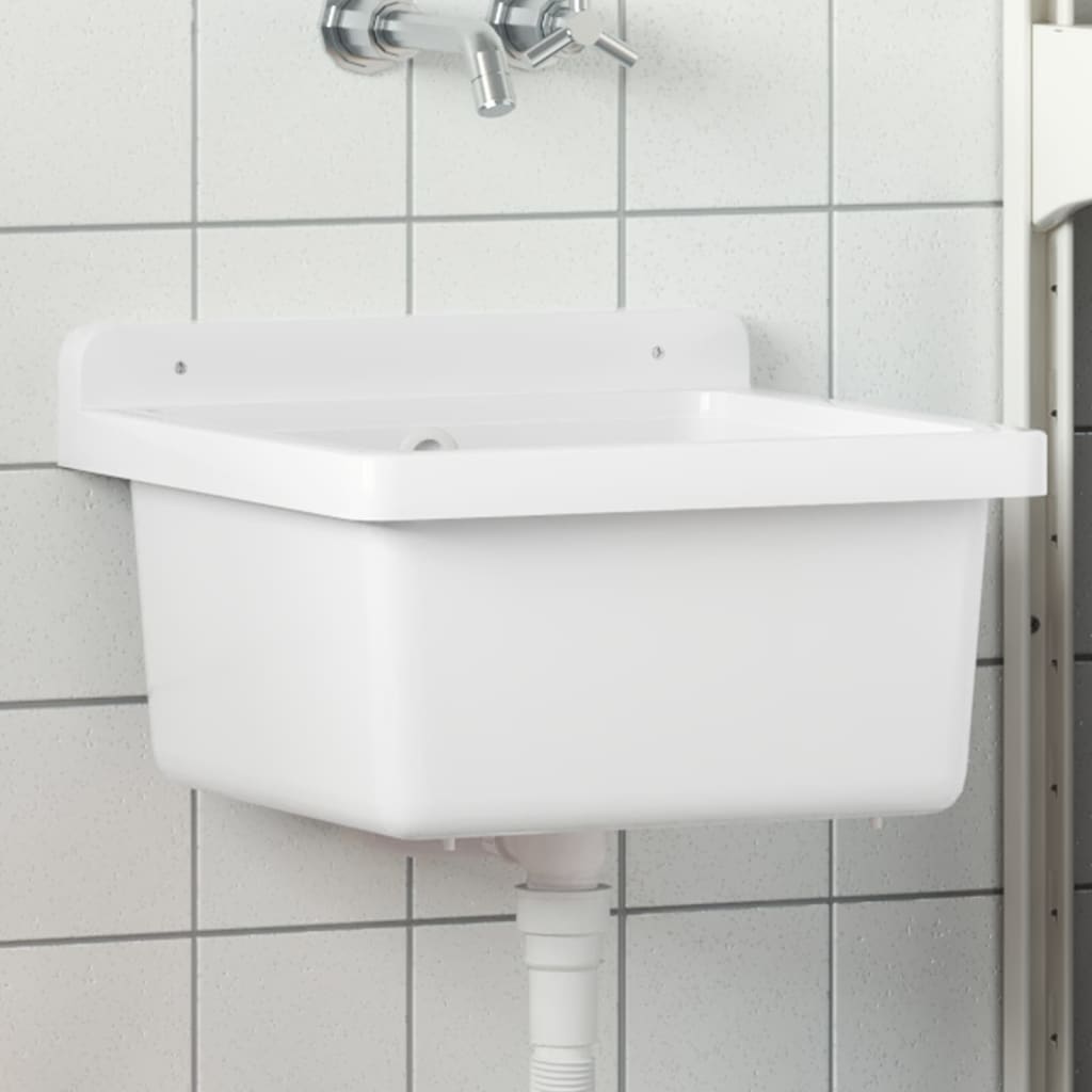 White wall-mounted washbasin 40x40x24 cm resin