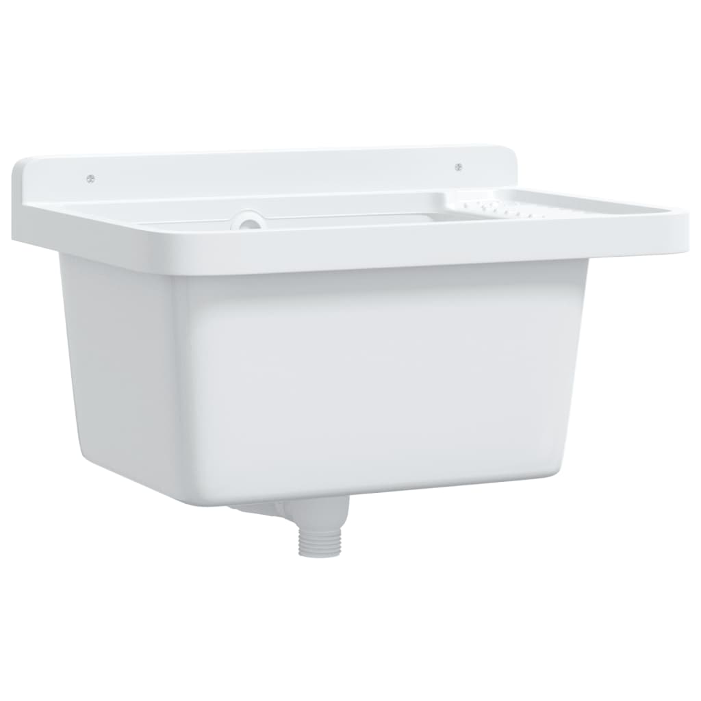 Wall-mounted washbasin sink white 50x35x24 cm resin