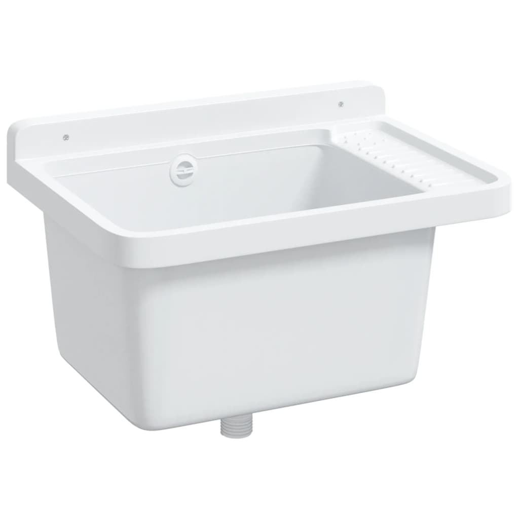 Wall-mounted washbasin sink white 50x35x24 cm resin