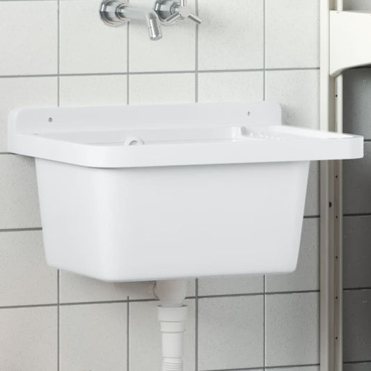 Wall-mounted washbasin sink white 50x35x24 cm resin