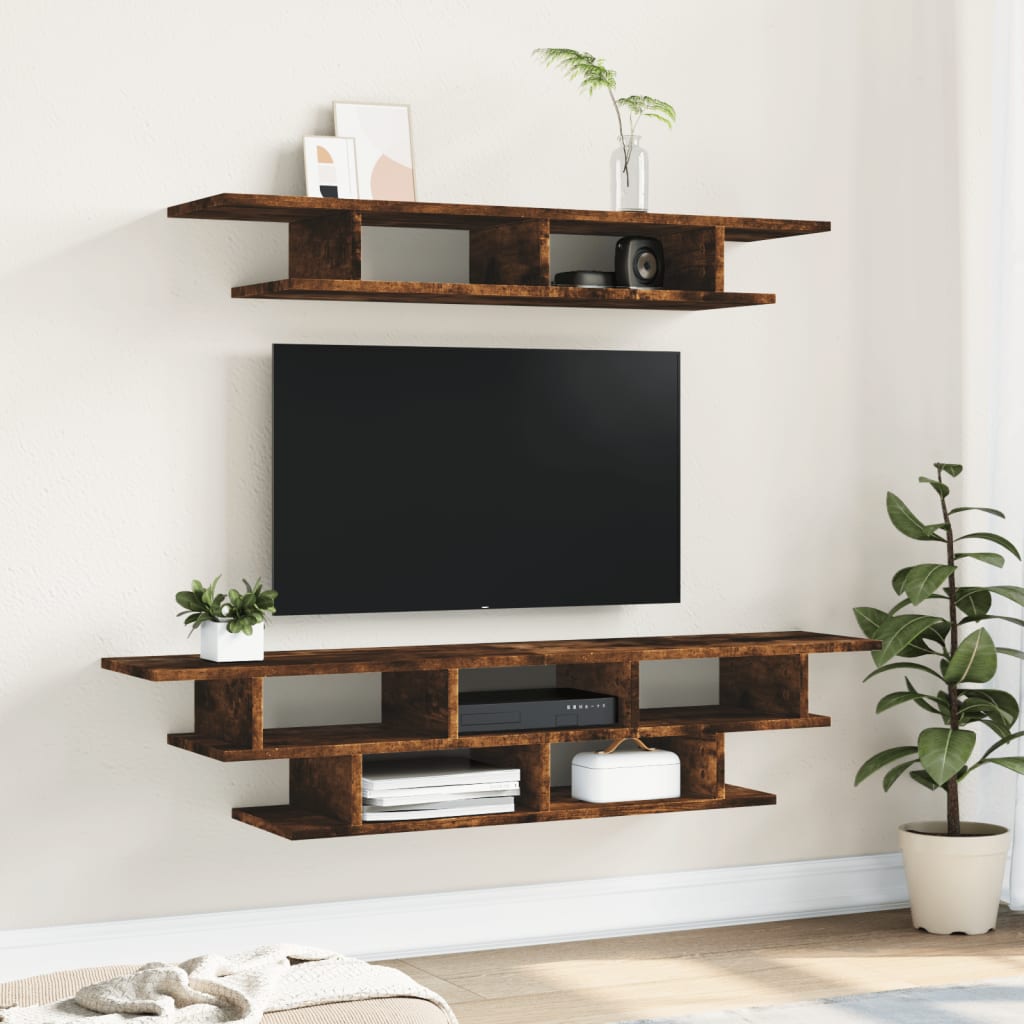 Wall-mounted TV sets, smoked oak, engineered wood