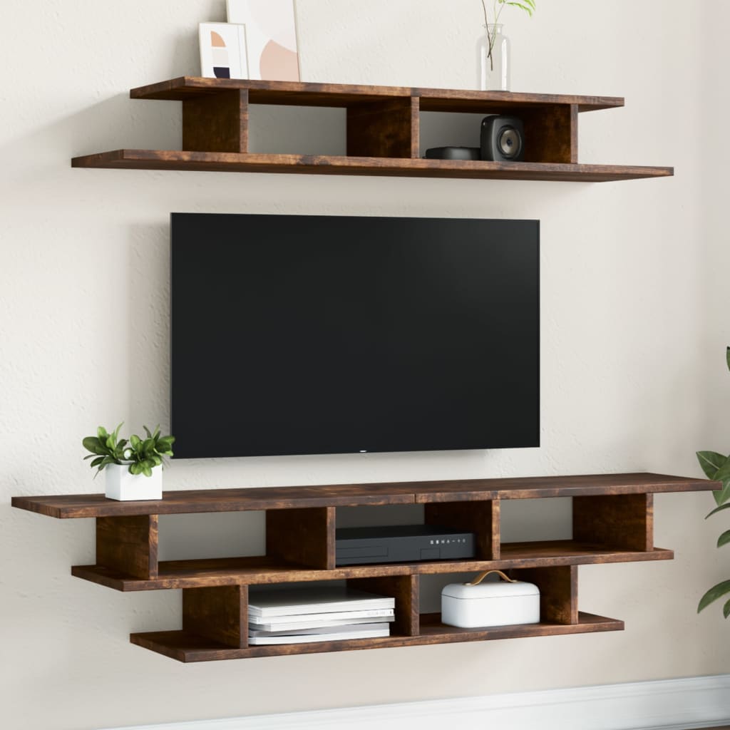 Wall-mounted TV sets, smoked oak, engineered wood