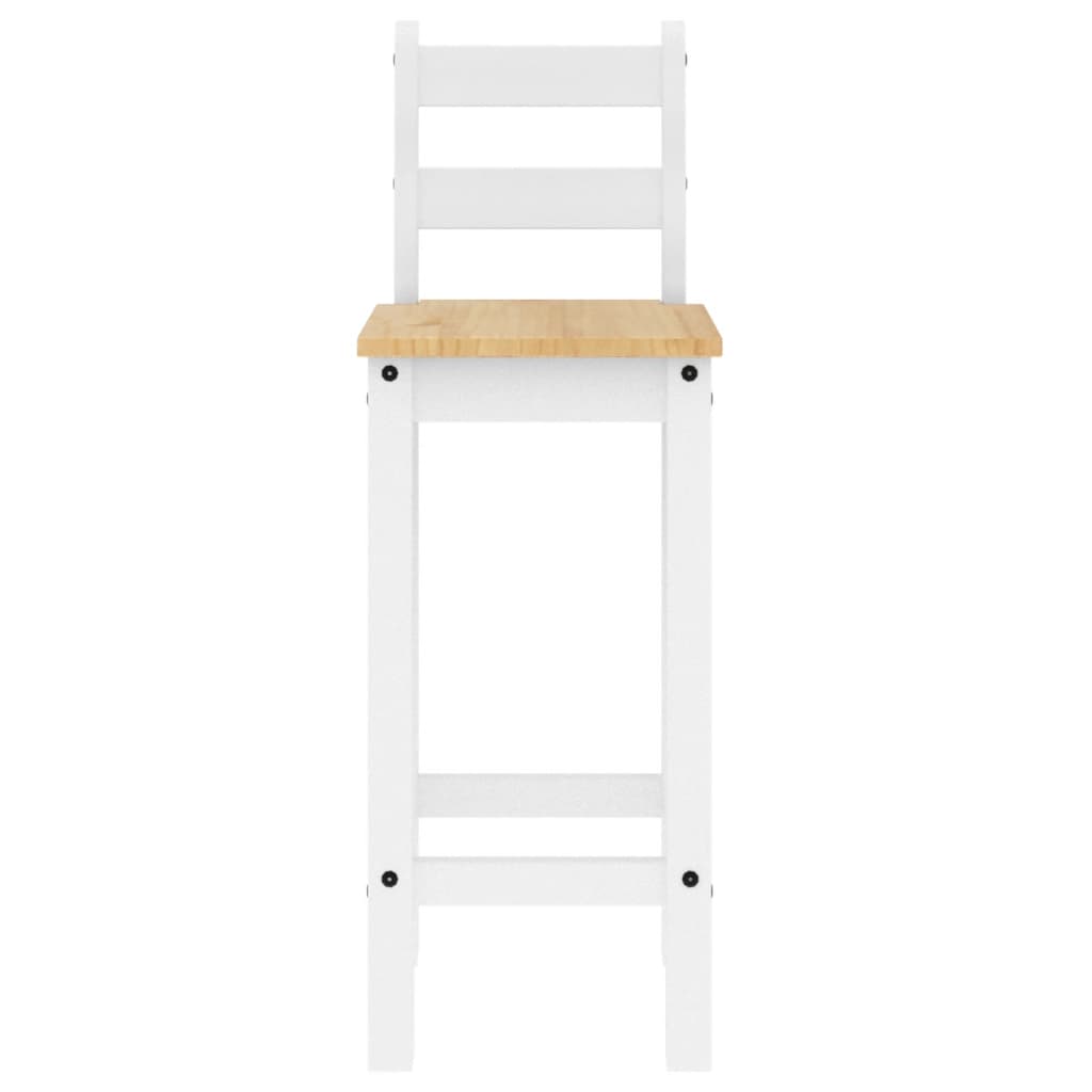 Bar stools, 2 pcs., white, solid pine wood