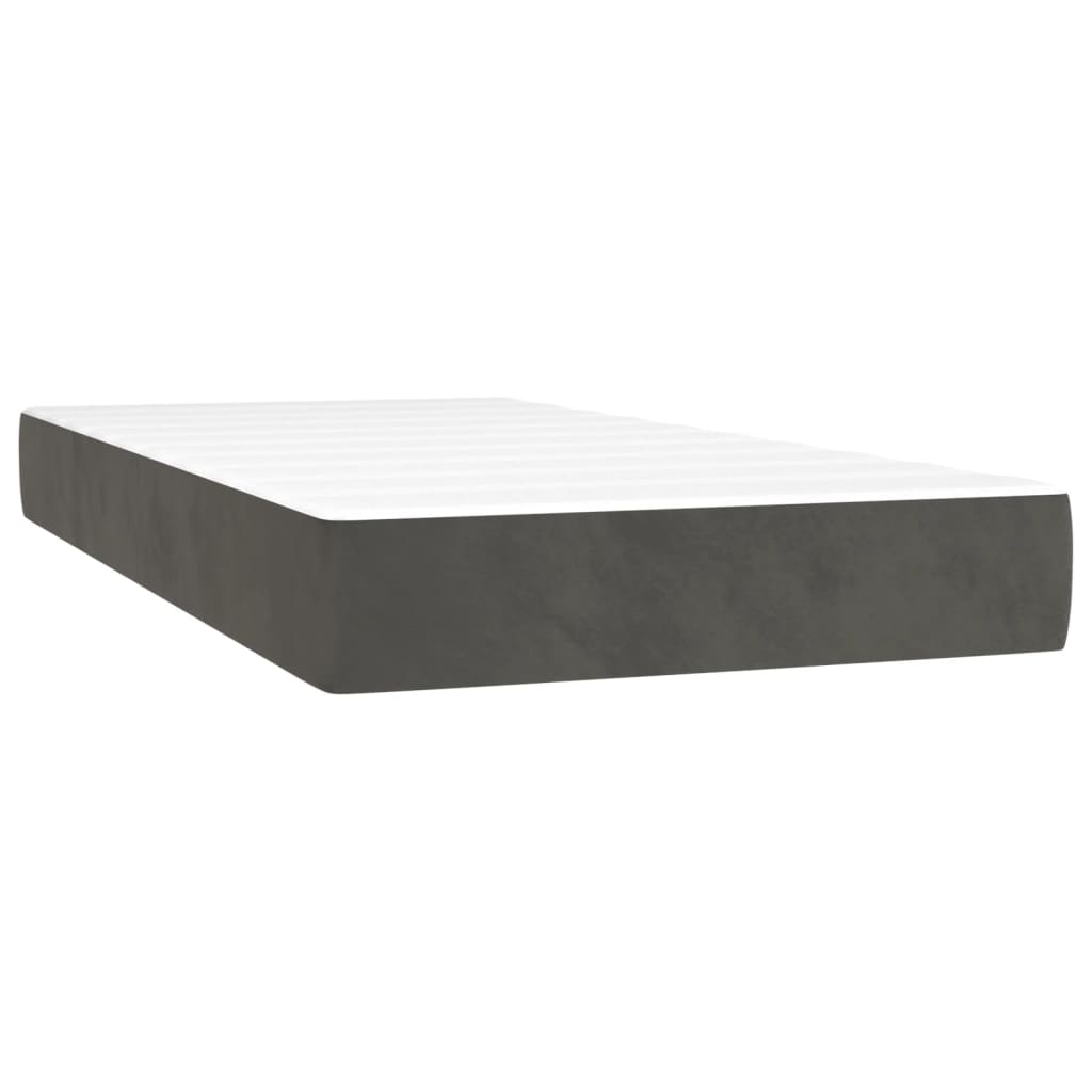 Spring bed mattress, dark grey, 120x190x20 cm, textile