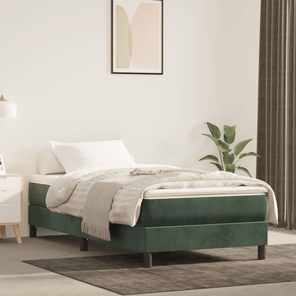 Spring bed mattress, dark green, 120x190x20 cm, velvet