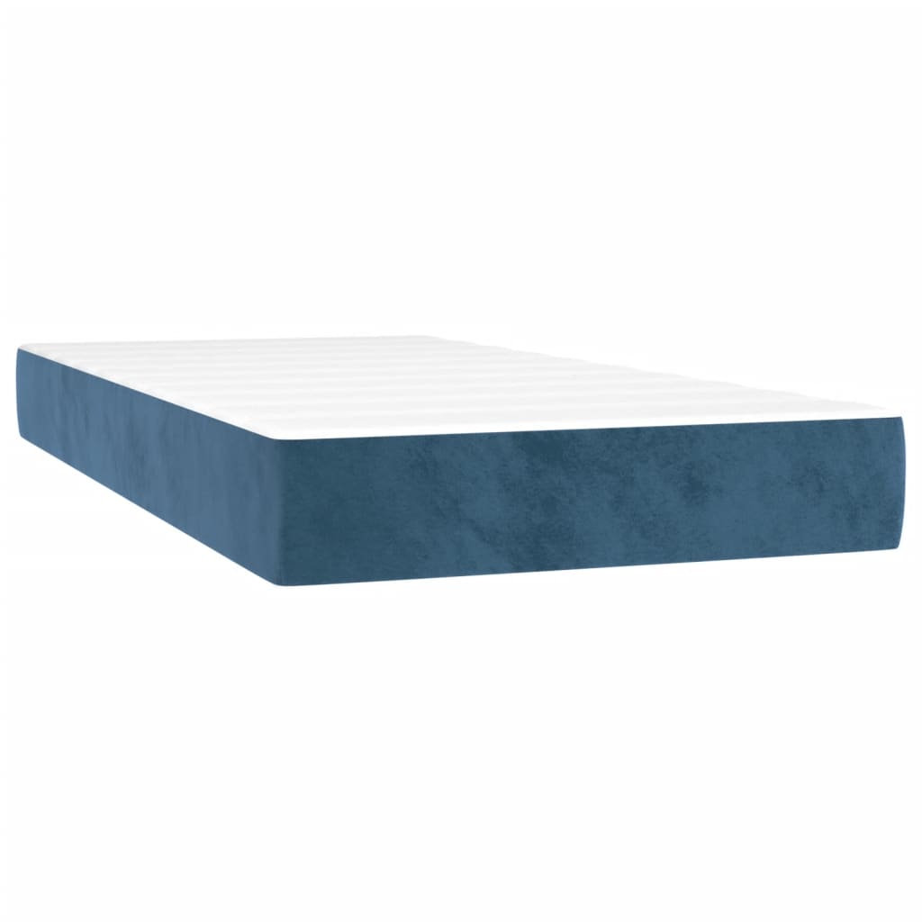 Spring bed mattress, dark blue, 120x190x20 cm velvet