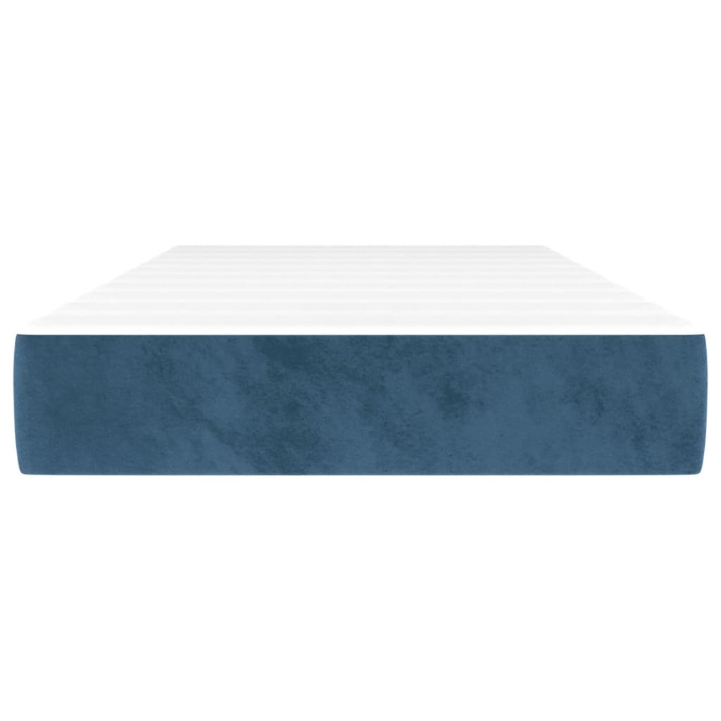 Spring bed mattress, dark blue, 120x190x20 cm velvet