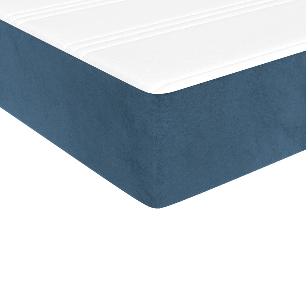 Spring bed mattress, dark blue, 120x190x20 cm velvet