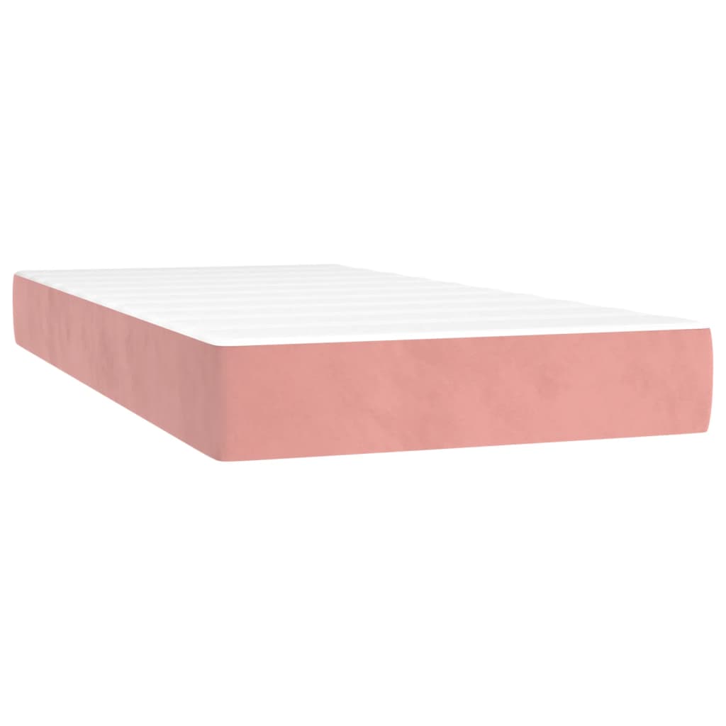 Spring mattress, pink, 120x190x20 cm, velvet