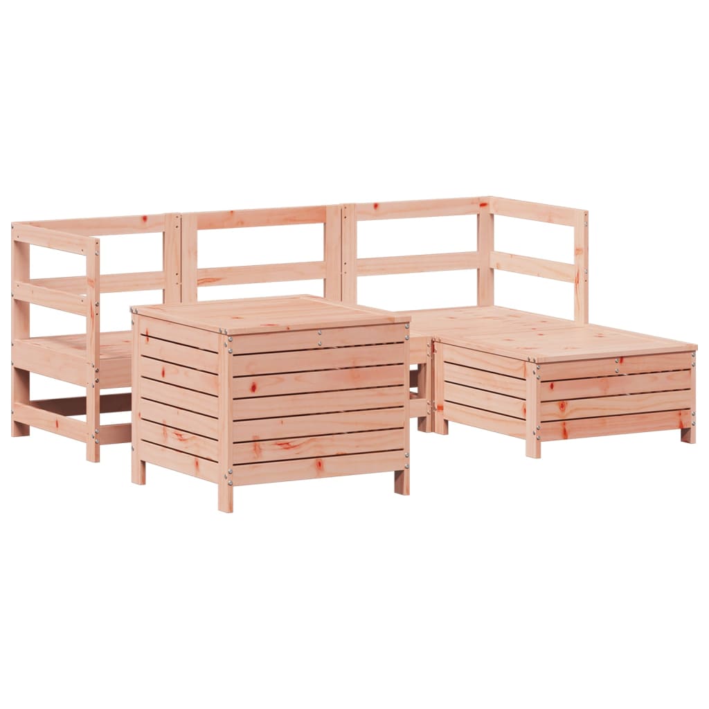 Garden sofa set, 5 pieces, solid Douglas fir wood