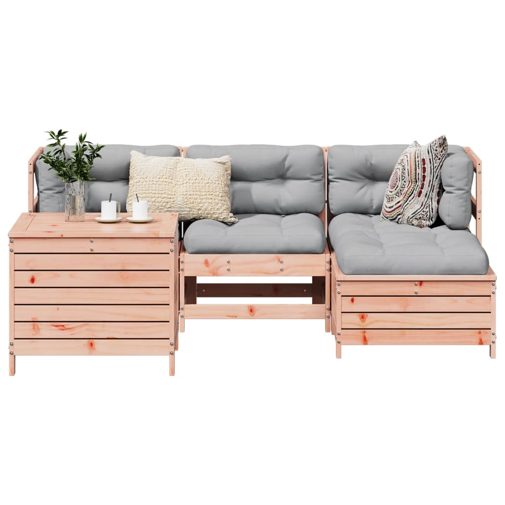 Garden sofa set, 5 pieces, solid Douglas fir wood