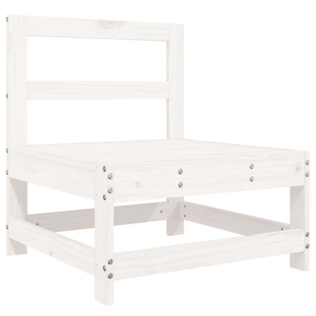 Garden sofa set, 5 pieces, white, solid pine wood