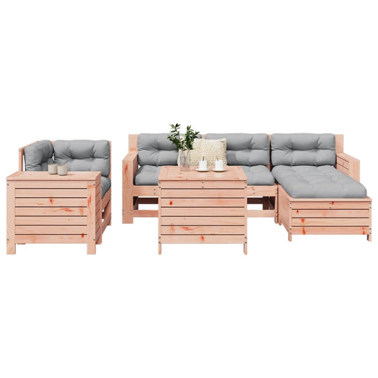 Garden sofa set, 7 pieces, solid Douglas fir wood