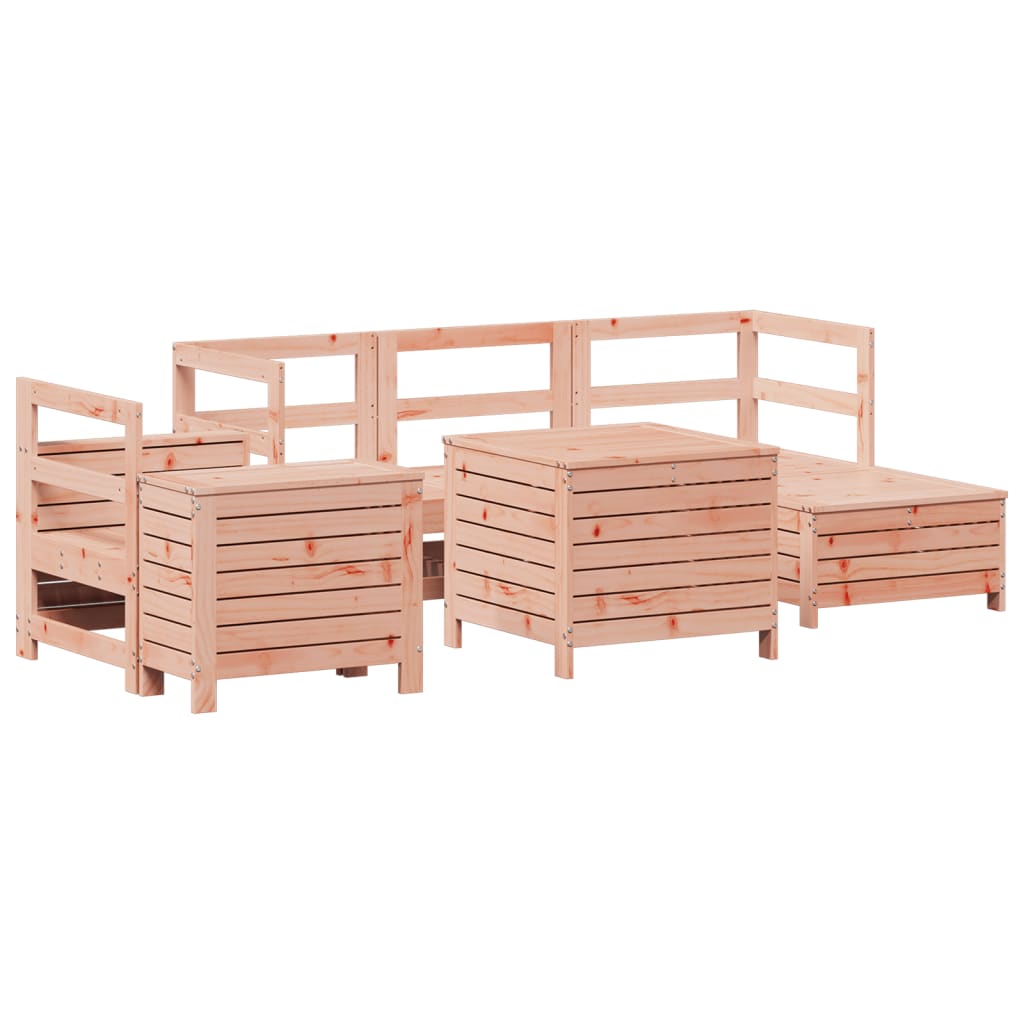 Garden sofa set, 7 pieces, solid Douglas fir wood