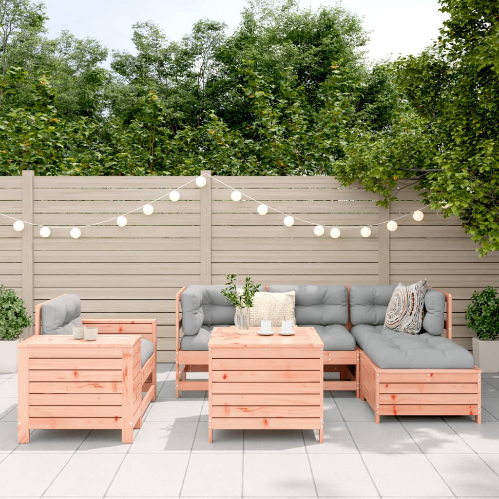 Garden sofa set, 7 pieces, solid Douglas fir wood