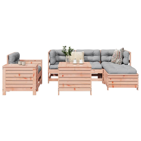 Garden sofa set, 7 pieces, solid Douglas fir wood