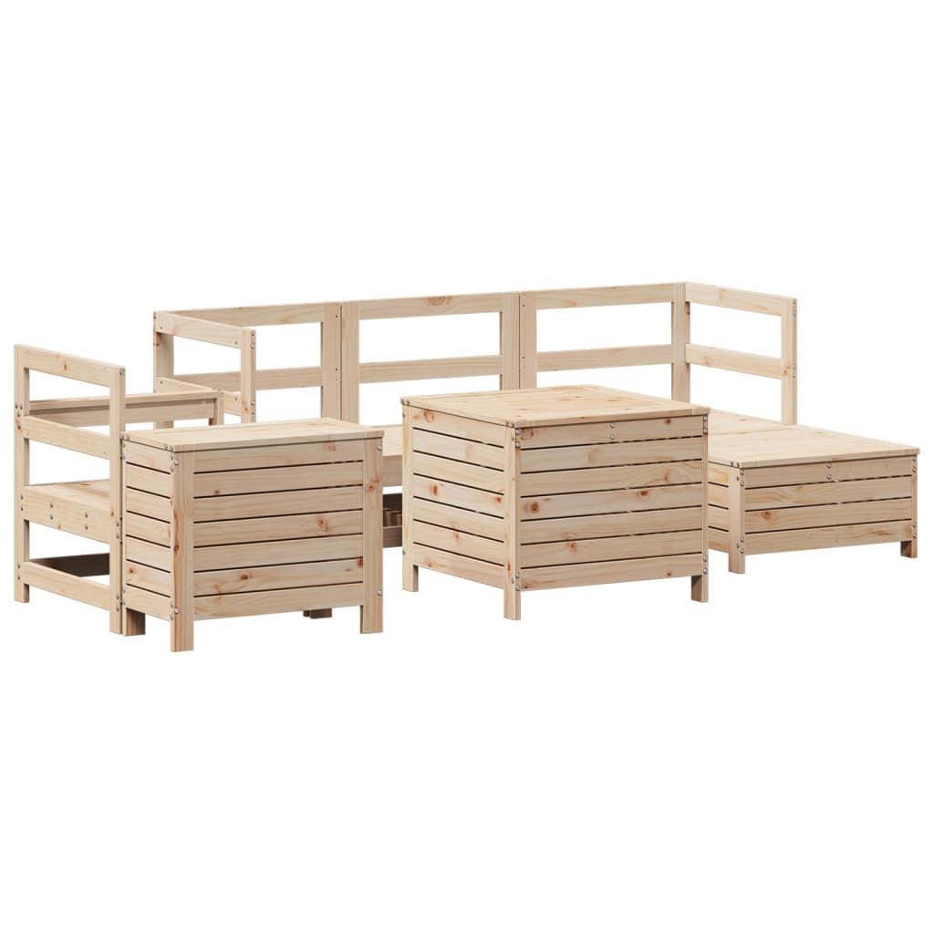 Garden sofa set, 7 pieces, solid pine wood