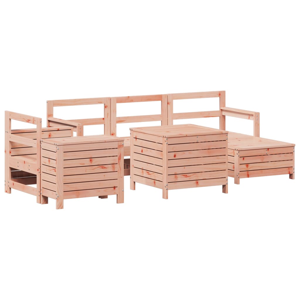 Garden sofa set, 7 pieces, solid Douglas fir wood