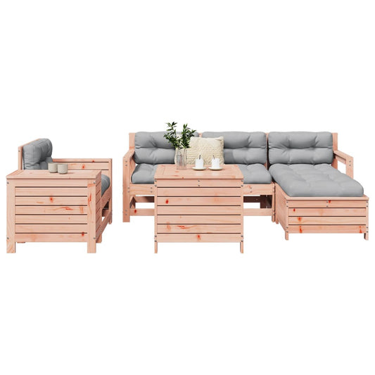 Garden sofa set, 7 pieces, solid Douglas fir wood