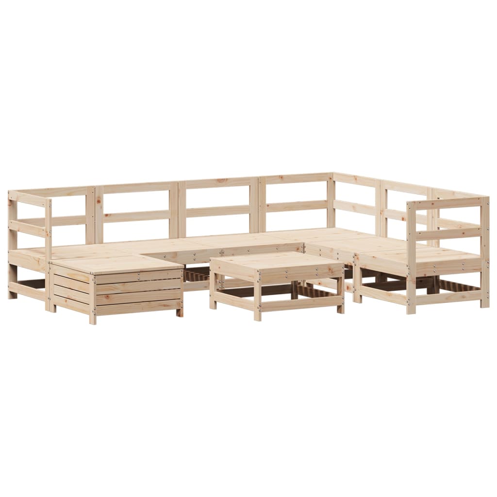 Garden sofa set, 8 pieces, solid pine wood