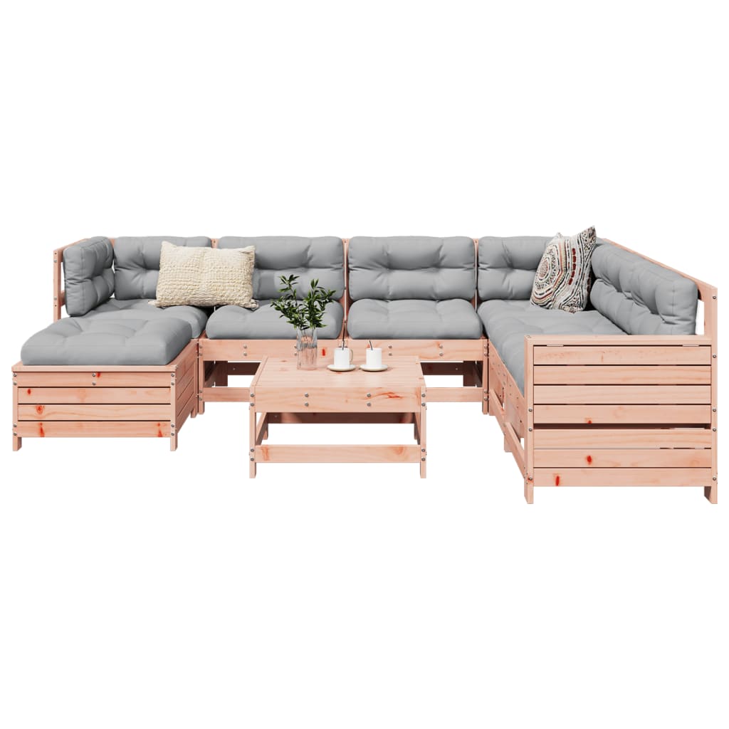 Garden sofa set, 8 pieces, solid Douglas fir wood