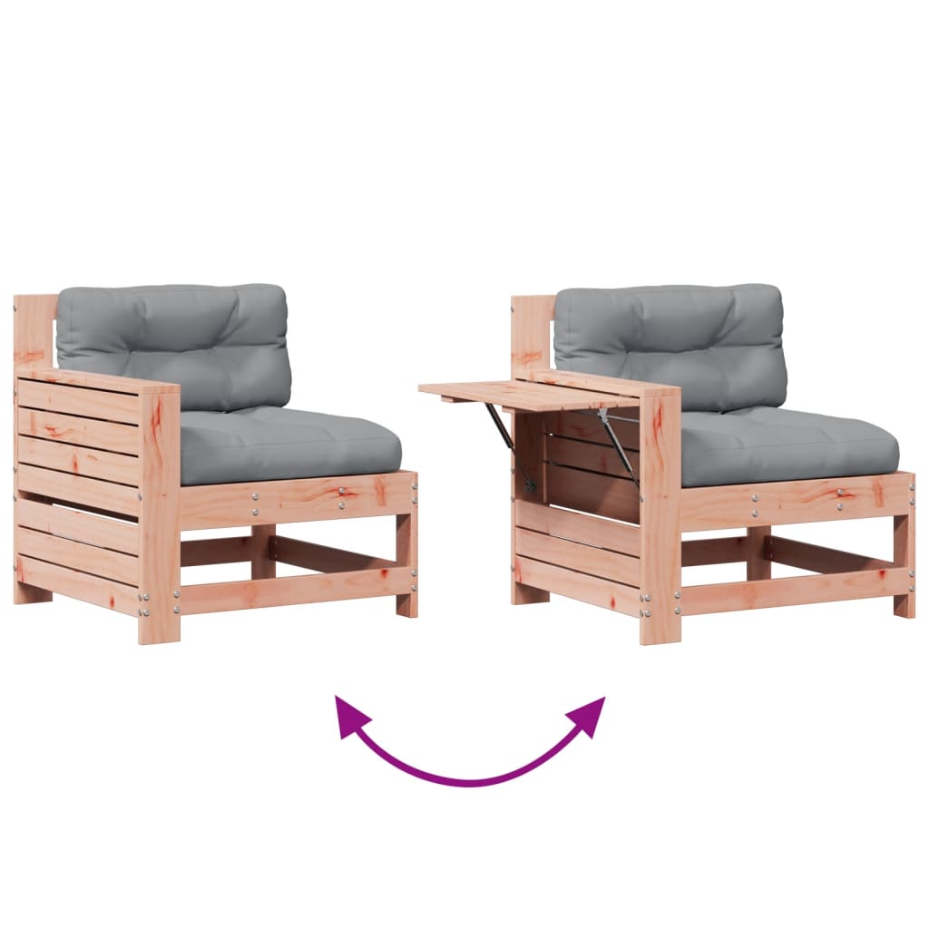 Garden furniture set with cushions, 8 pieces, solid douglas fir