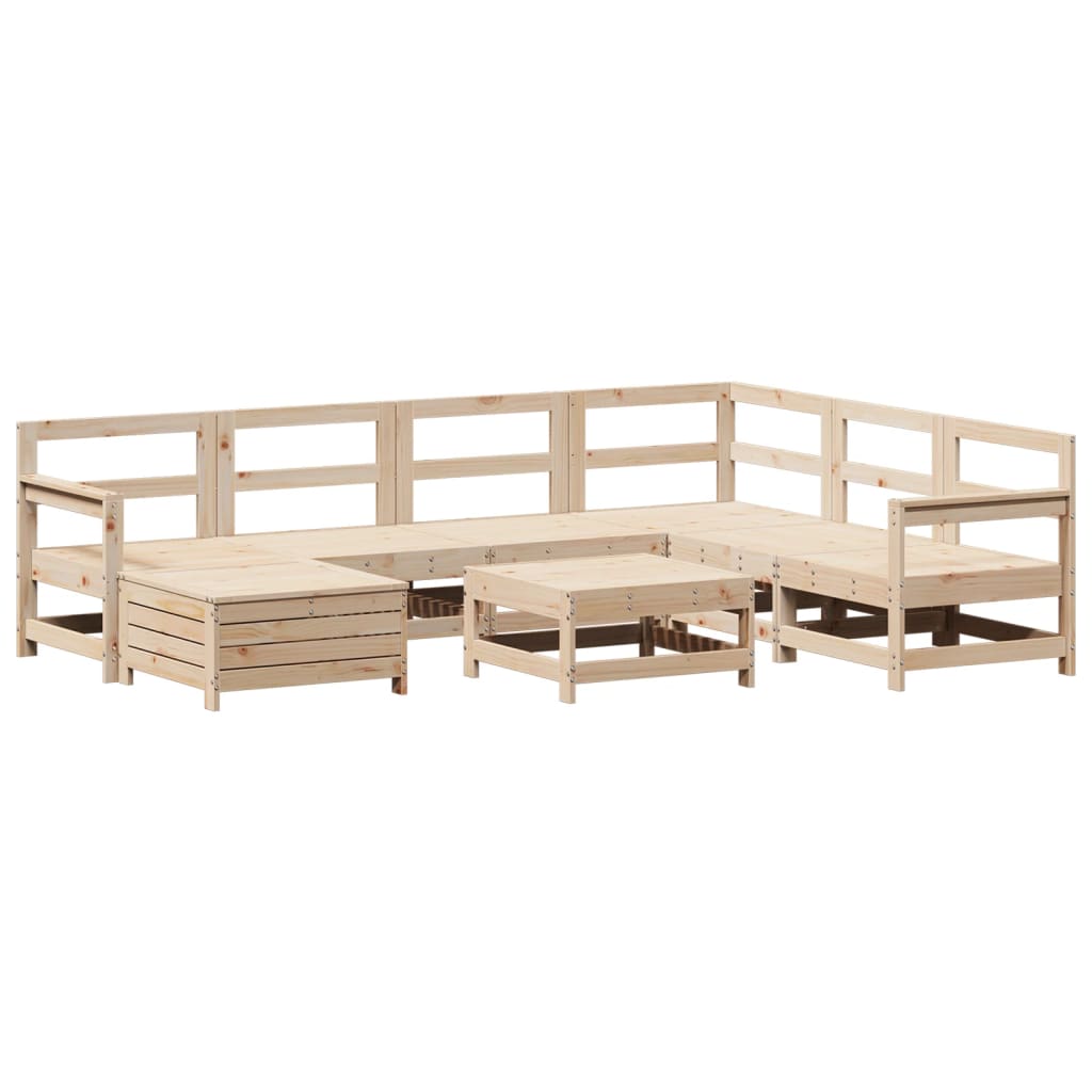 Garden sofa set, 8 pieces, solid pine wood