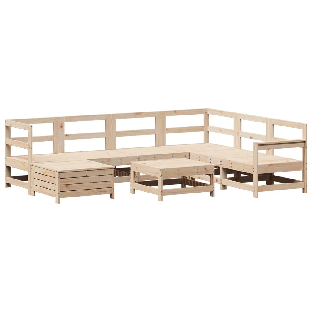 Garden sofa set, 8 pieces, solid pine wood