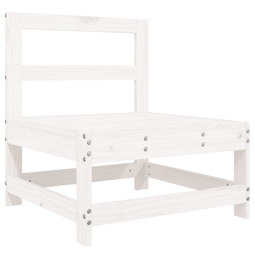 Garden sofa set, 8 pieces, white, solid pine wood