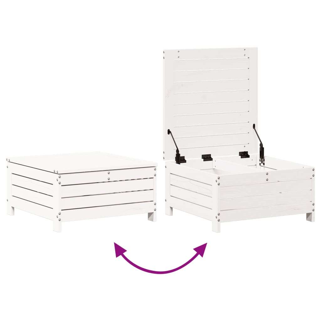 7-piece garden lounger set made of solid white pine wood