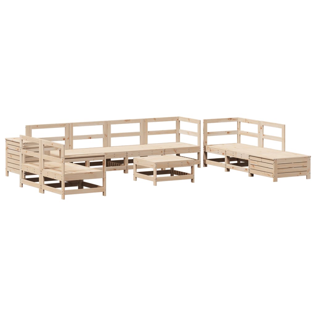 Garden sofa set, 11 pieces, solid pine wood