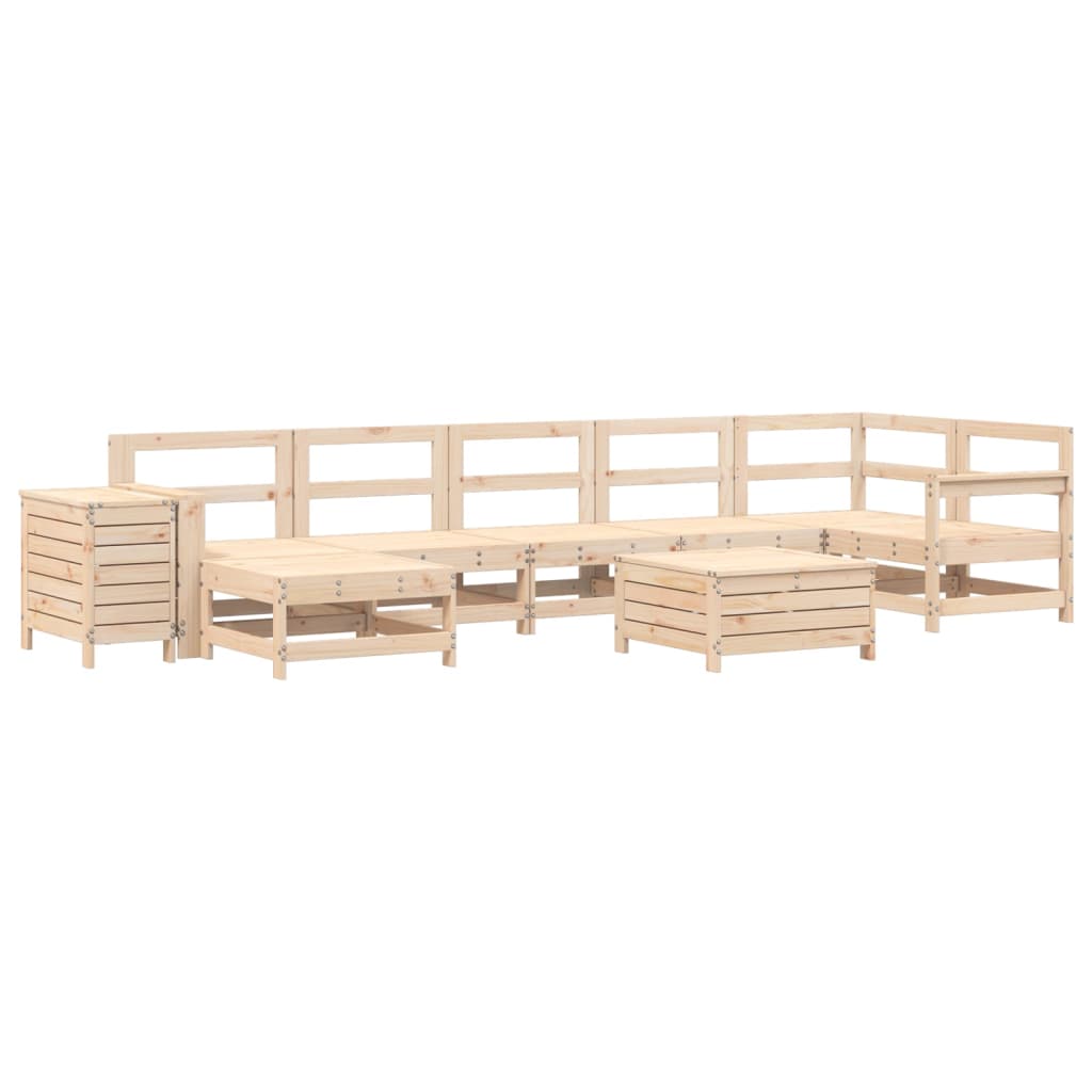 Garden sofa set, 9 pieces, solid pine wood