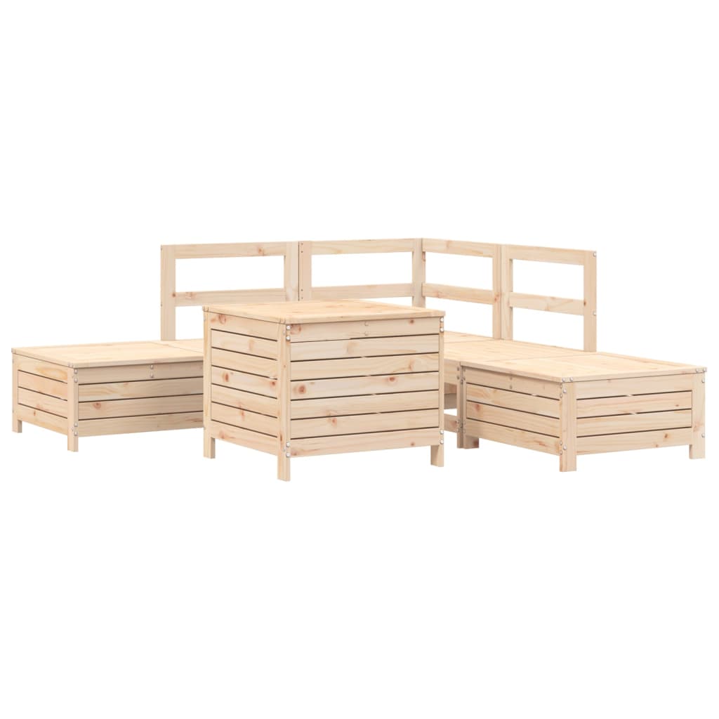 Garden sofa set, 6 pieces, solid pine wood