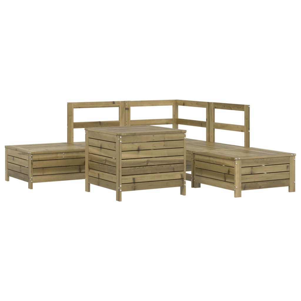 Garden sofa set, 6 pieces, treated pine wood