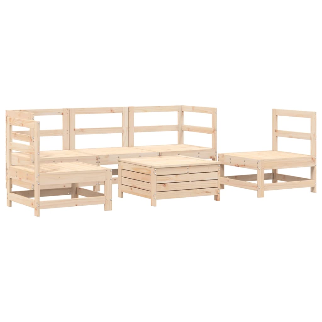 Garden sofa set, 6 pieces, solid pine wood