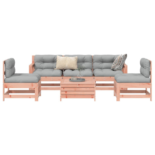 Garden sofa set, 6 pieces, solid Douglas fir wood