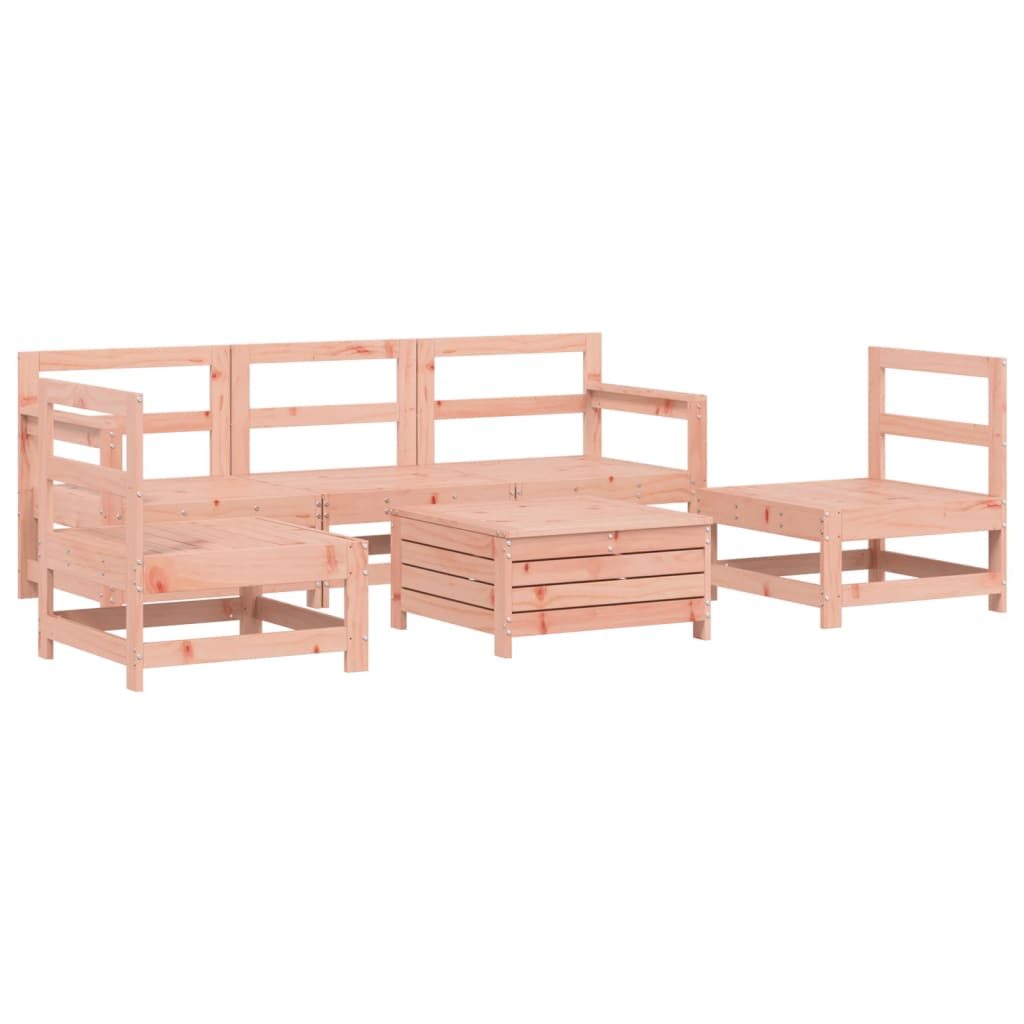 Garden sofa set, 6 pieces, solid Douglas fir wood