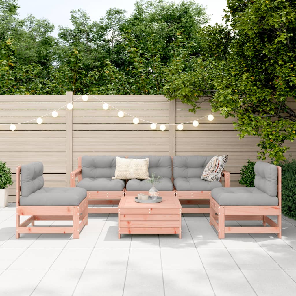 Garden sofa set, 6 pieces, solid Douglas fir wood