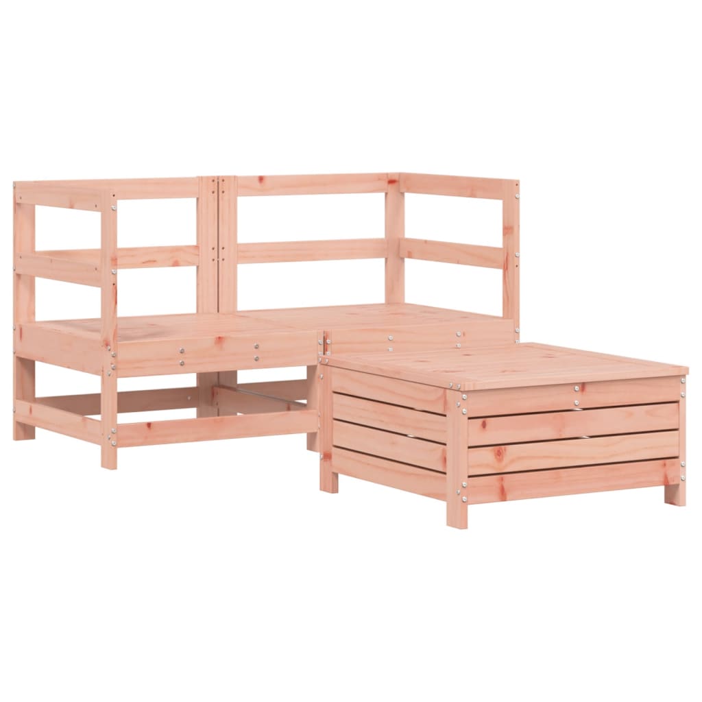 Garden sofa set, 3 pieces, solid Douglas fir wood